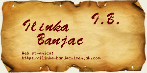 Ilinka Banjac vizit kartica
